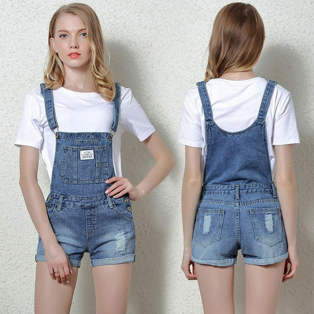 womens jean bib shorts