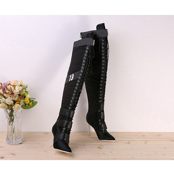 designer thigh high boots