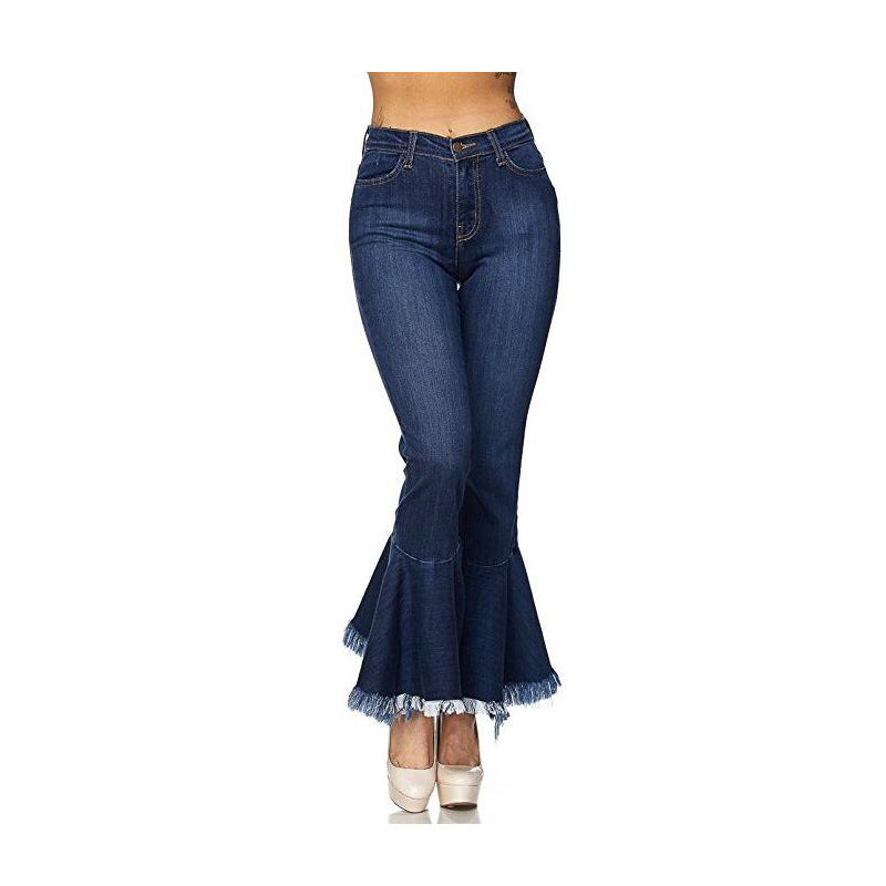 high waisted flare bottom jeans