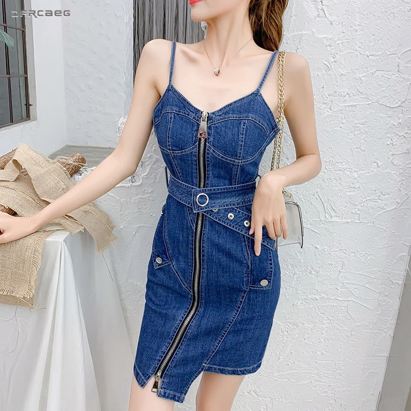 pencil denim dress