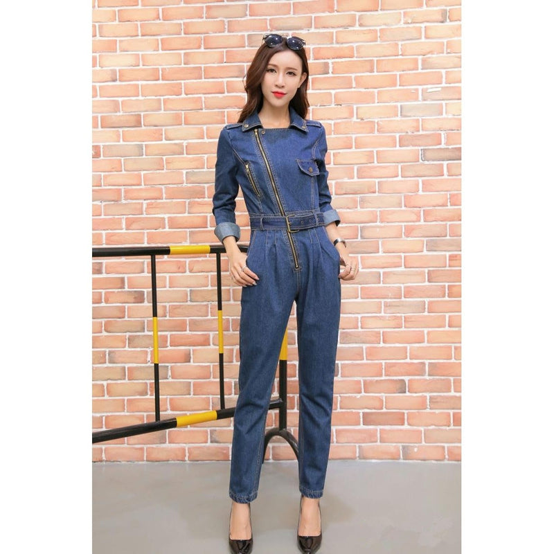 long sleeve denim overalls