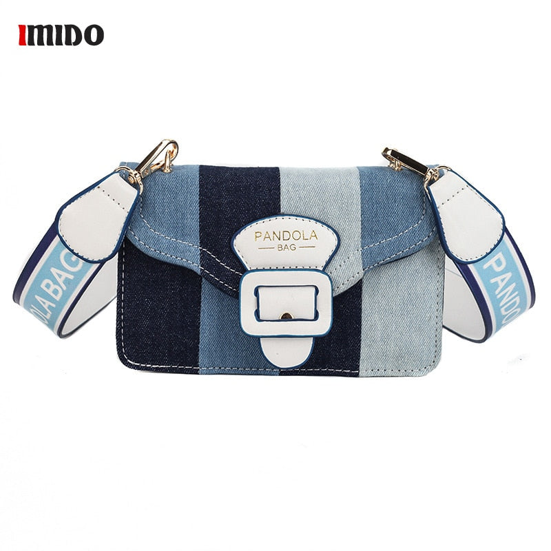 blue jean crossbody purse