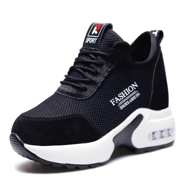 womens chunky trainers black