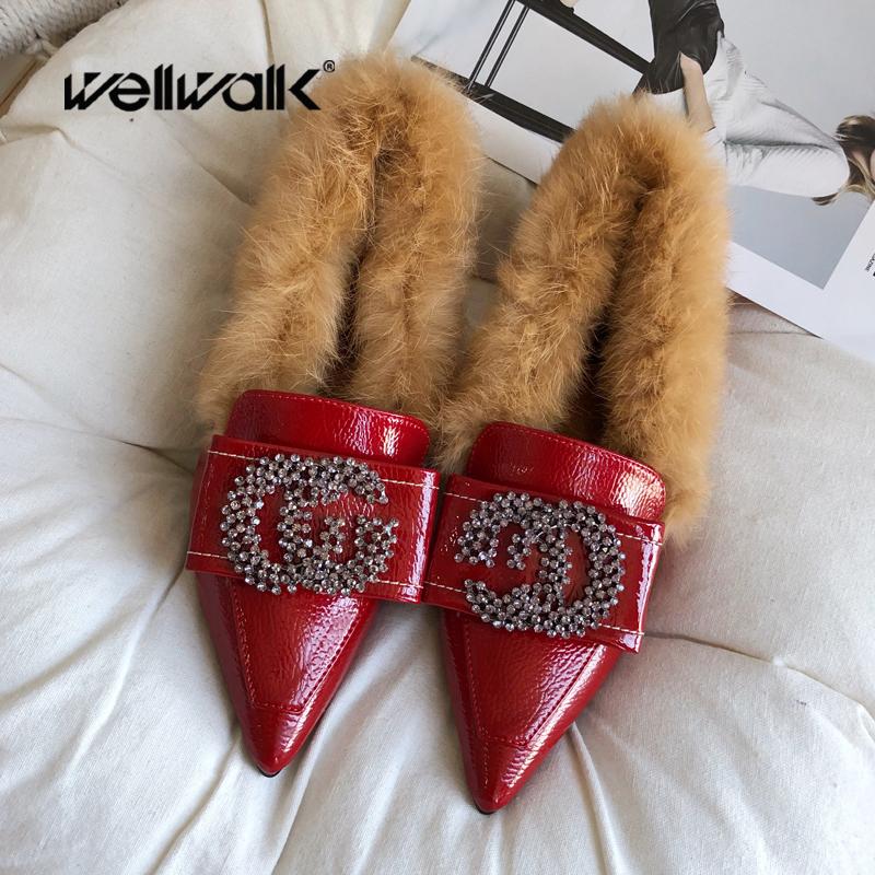 red fur block heels