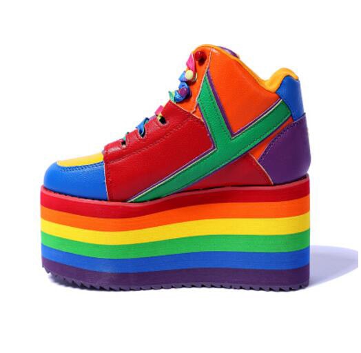 platform shoes rainbow