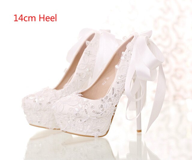 ladies white platform pumps