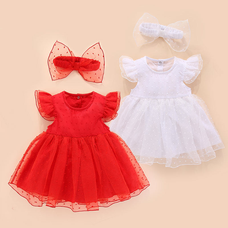 red lace baby dress