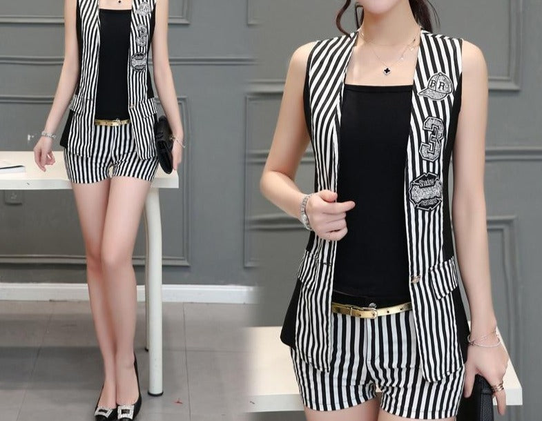 women's business shorts suit