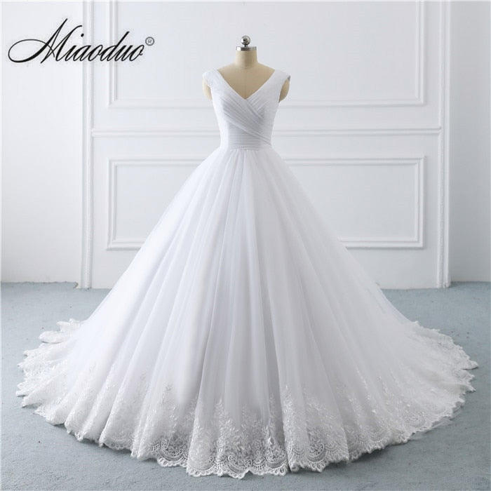 simple white ball gown