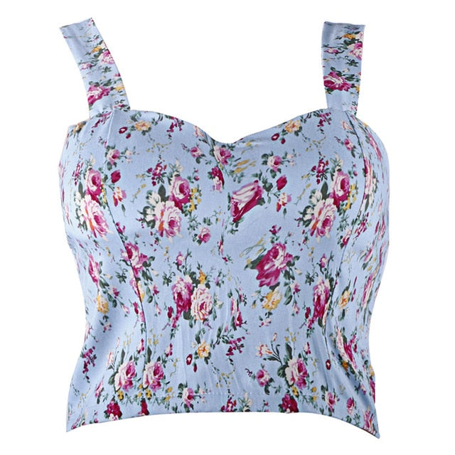 floral bustier crop top