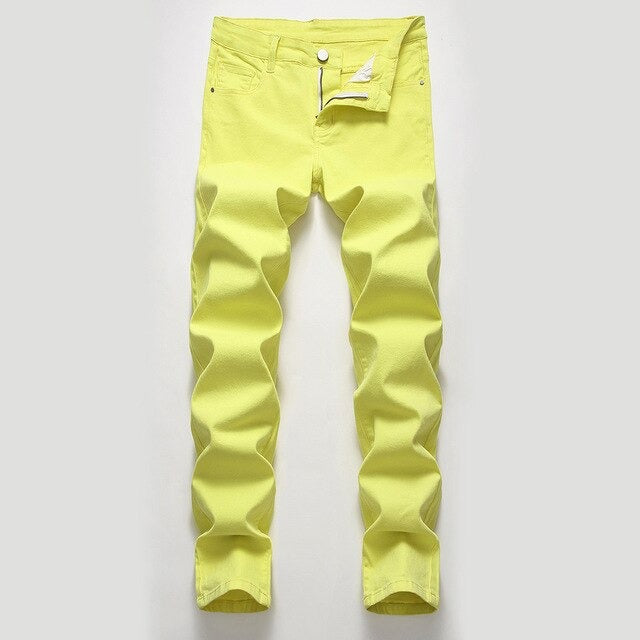 yellow skinny jeans mens