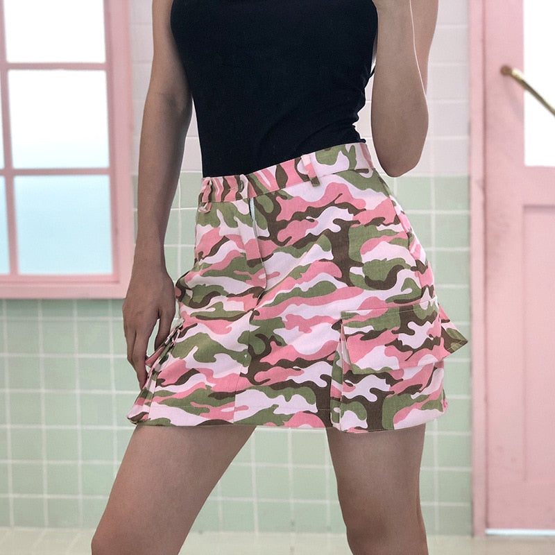 pink and green skirt