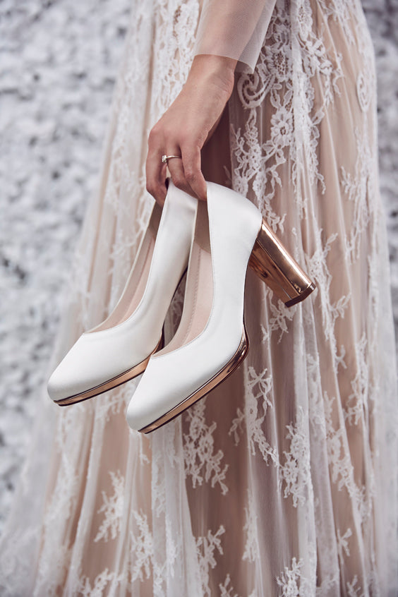 metallic bridal shoes