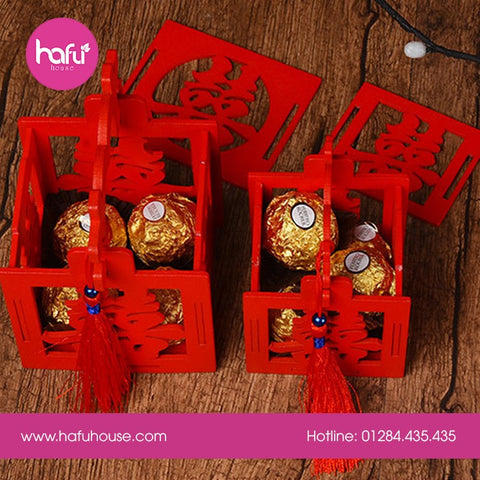 BỘ 2 HỘP GỖ QUÀ TẶNG ĐÁM CƯỚI HỎI CHỮ HỶ HỶ ( CÓ QUAI CẦM - CÓ DÂY) HAFU HOUSE 3