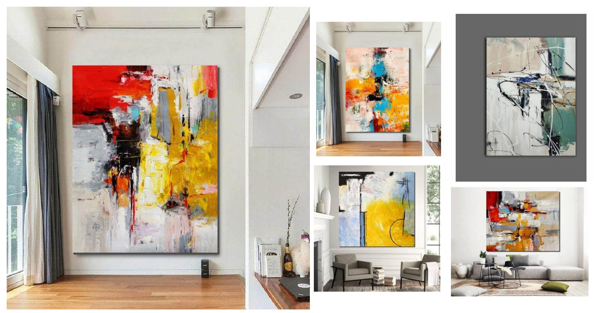 Simple Acrylic Painting Ideas for Living Room, Large Paintings for Liv