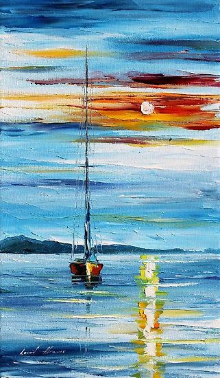 Ship Painting, Sunrise Painting Ideas, Seascape Paintings, Easy Landscape Paintings Ideas for Beginners 