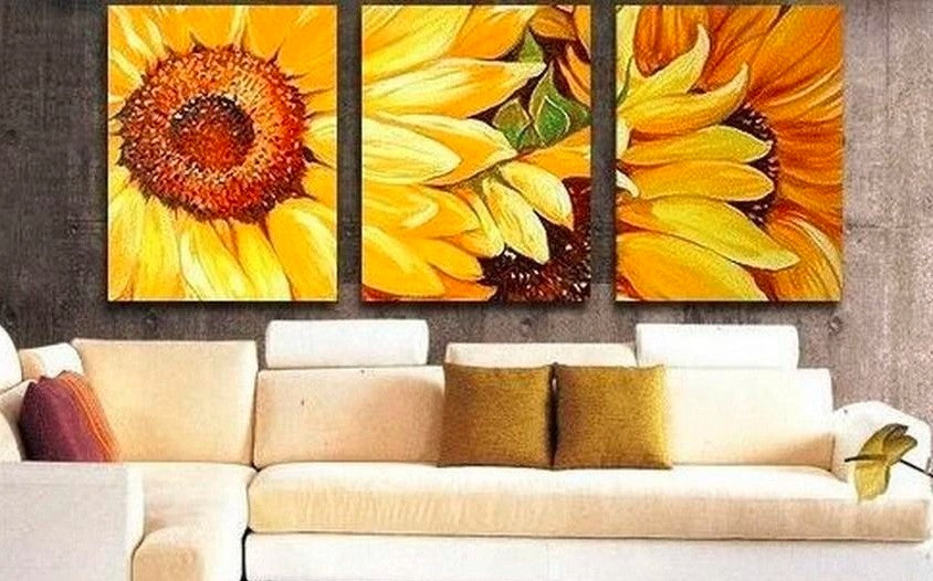 Sunflower Paintings, Acrylic Flower Painting, Abstract Flower Art, Canvas Paintings for Bedroom, Living Room Wall Art
