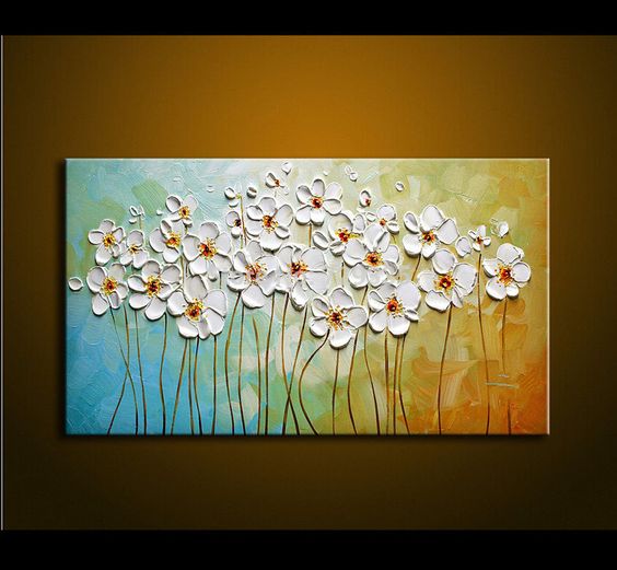 Abstract Flower Paintings, Acrylic Flower Paintings, Easy Flower Paintings for Beginners, Palette Knife Paintings, Texture Painting
