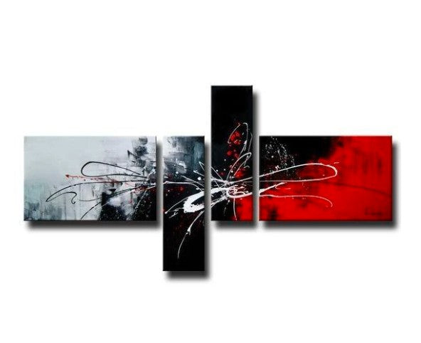 Huge Art, Abstract Artwork, Black and Red Canvas Painting
