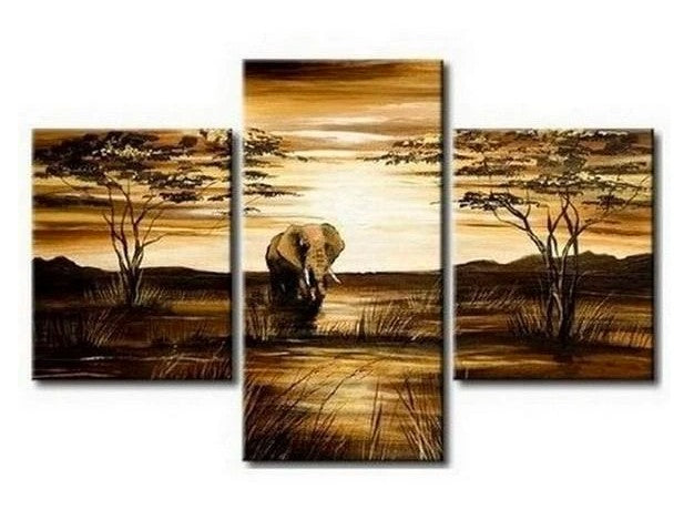 Acrylic African Painting, Canvas African Art, African Painting, 3 Piece Canvas Paintings