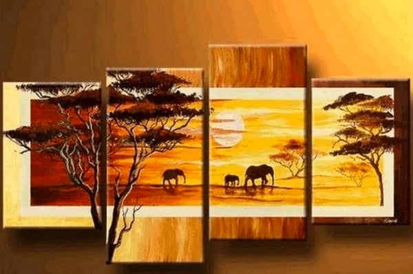 African Painting, Animal Painting, Extra Large Painting, Living Room Wall Art