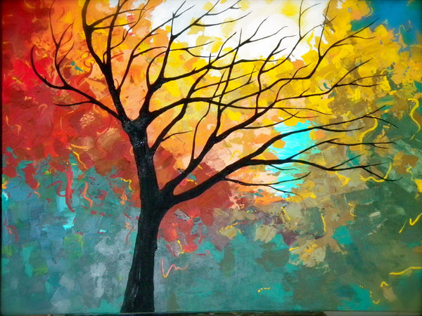 Tree Painting, Landscape Painting, Easy Tree Landscape Paintings for Beginners, Modern Painting