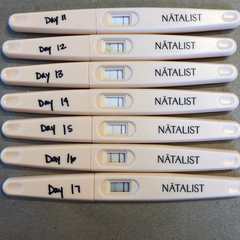 Day 11 - 17 pregnancy test results
