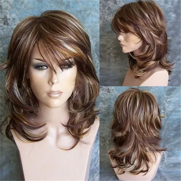 Synthetic Hair Cut Women Lady Long Curly Hair