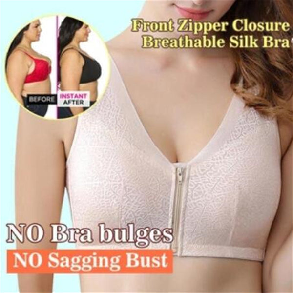 front zipper wirefree bra