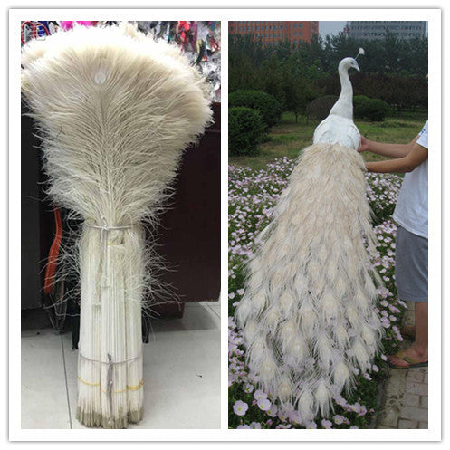 White Peacock Feathers For Diy Wedding Event Decoration