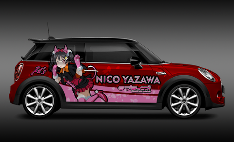 Love Live! Nico Yazawa Itasha Design On Mini Cooper