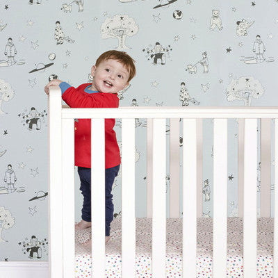 Katie Bourne Interiors Wallpaper | Once Upon A Star Blue & Silver
