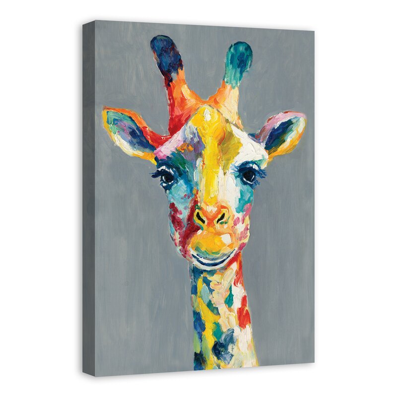 Colorful Giraffe Painting Print on – Ashley Rugs