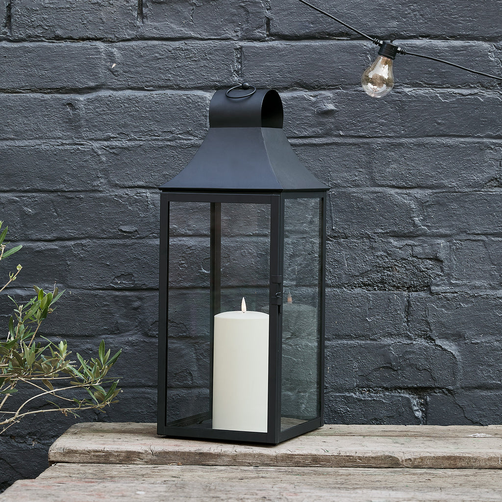 59cm Albury Black Garden Lantern With Truglow® Candle Uk