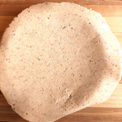 Gluten-free and Vegan Pie Crust above the pie pan