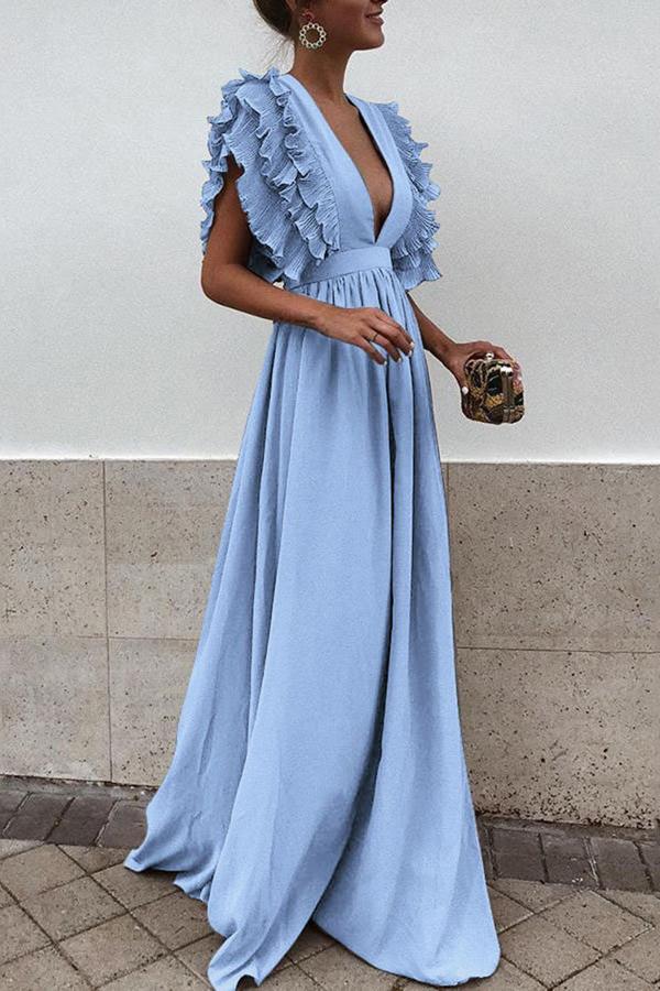 maxi v neck dress