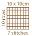 Gauge: 7stitches by 10 rows equals 10cm square