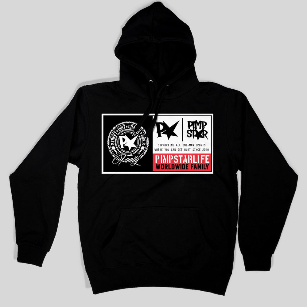 Pimpstar Worldpatch | Nonzip Hoodie, Black