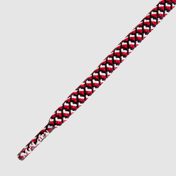 red and white shoe laces