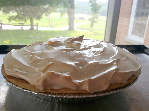 Finished maple cream pie with meringue topping.
