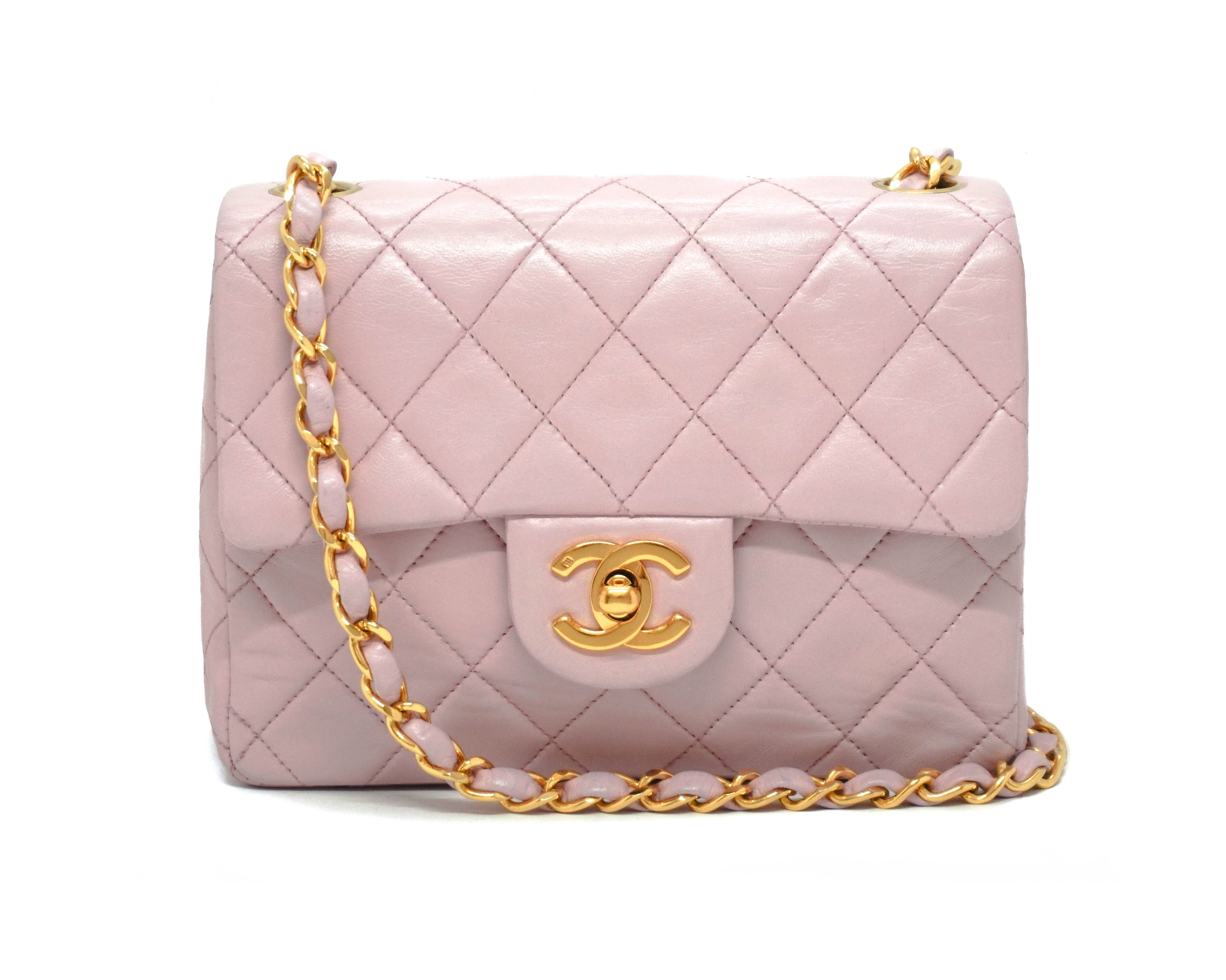 Chanel Vintage Pink Lambskin Classic 2.55 Flap Bag – Classic Coco Authentic Vintage Luxury
