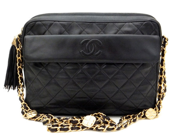 Authentic Chanel Vintage Black Camera Style Handbag – Classic Coco Authentic Vintage Luxury