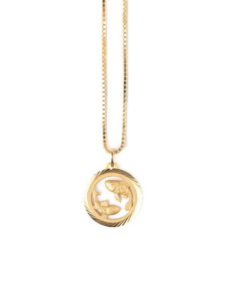 Pisces Zodiac Pendant | 18k Gold 
