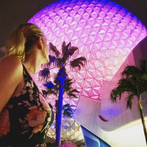 Julie at Epcot after hours