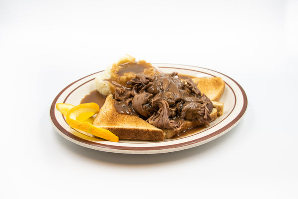 Hot Hamburger with mashed potatoes, Yak's Cafe Lunch, Blanding UT, lunch in Blanding UT