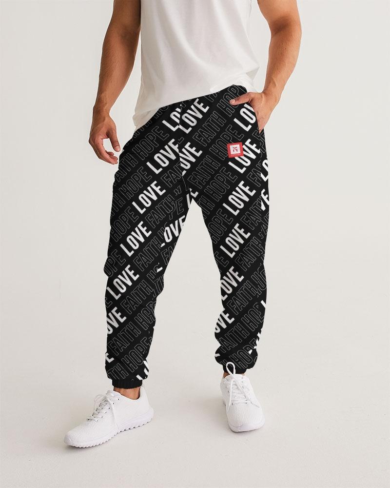 black printed track pants