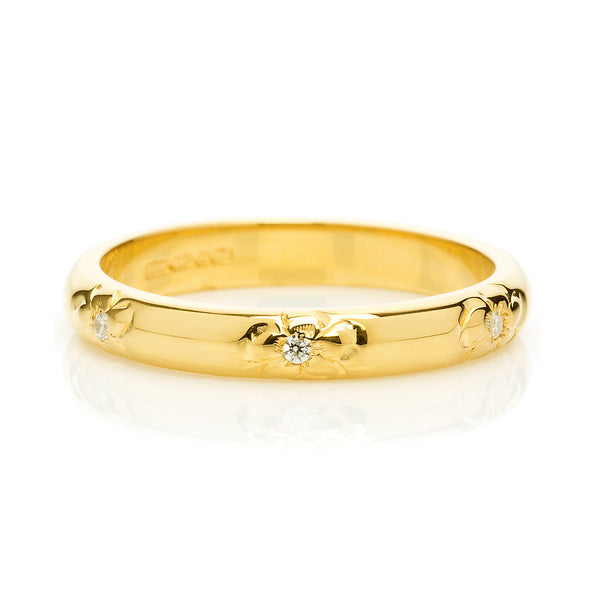 Shape Diamond Flower Ethical Gold Wedding Ring