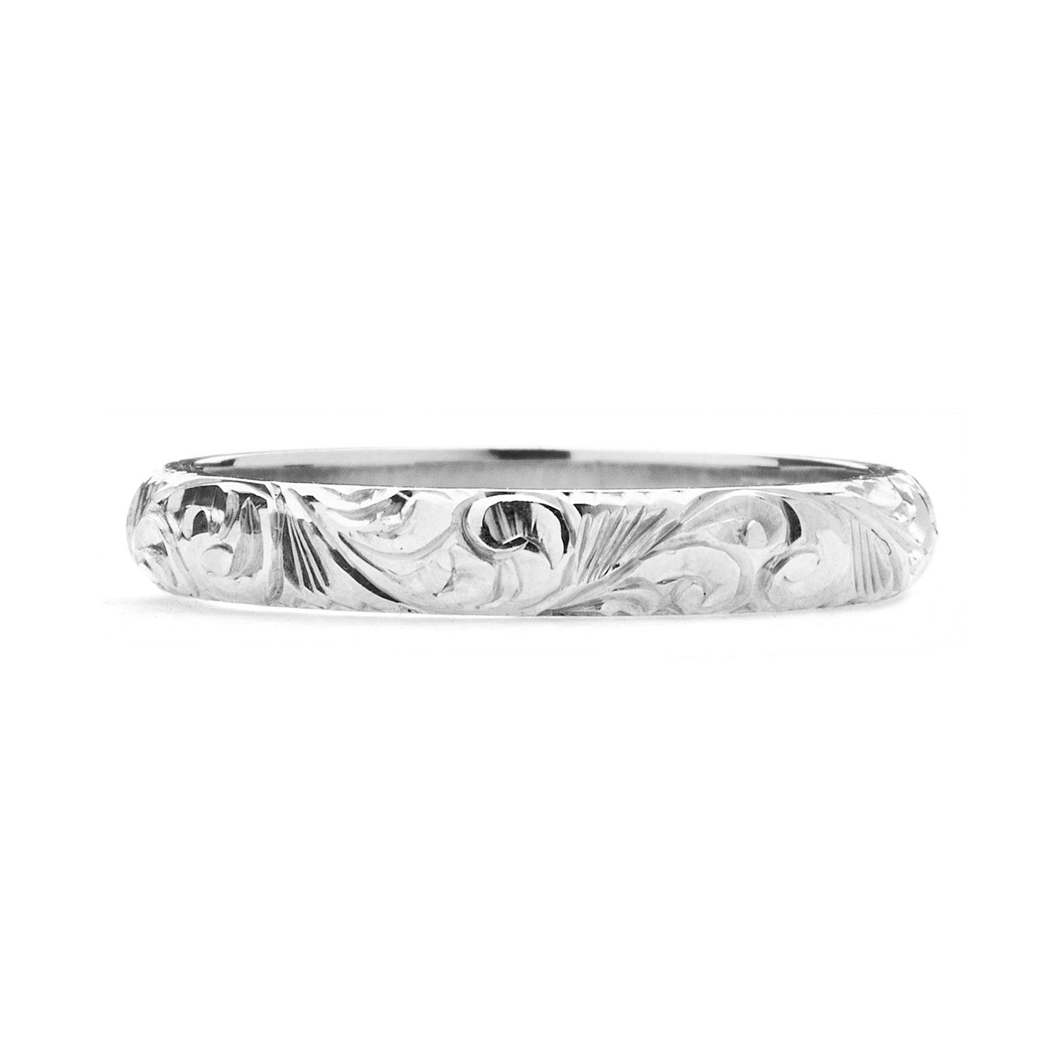 D shaped platinum wedding rings