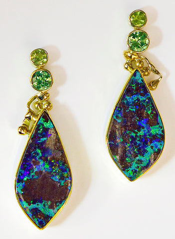 boulder opal koroit opal jewelry earring