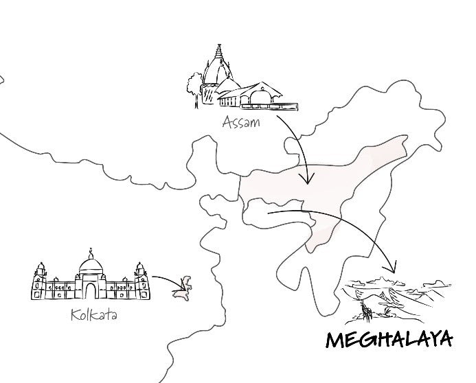 Map of closeup meghalaya | Muezart